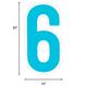 Caribbean Blue Number (6) Corrugated Plastic Yard Sign, 30in